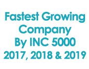fastest growing company by INC 5000 by 2017 2018 and 2019